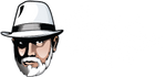 Full-color Beard and Hat Actor logo featuring a stylized bearded man in a white fedora and bold script text in white